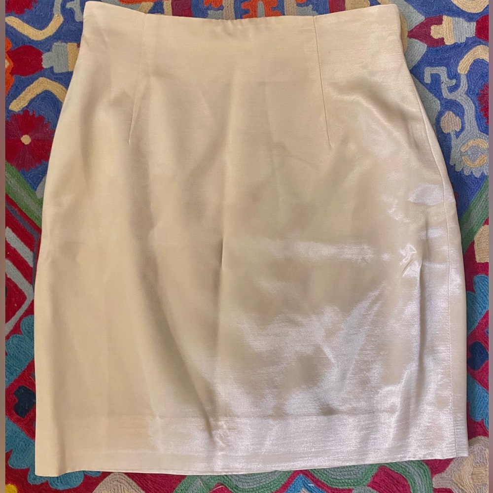 Silky White Bebe Miniskirt, Size 4